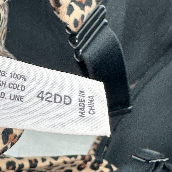 Auden Womens Padded Push Up Bra Size 42DD Leopard Underwire Adjustable Straps - Picture 4 of 6